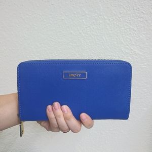 DKNY blue zip wallet